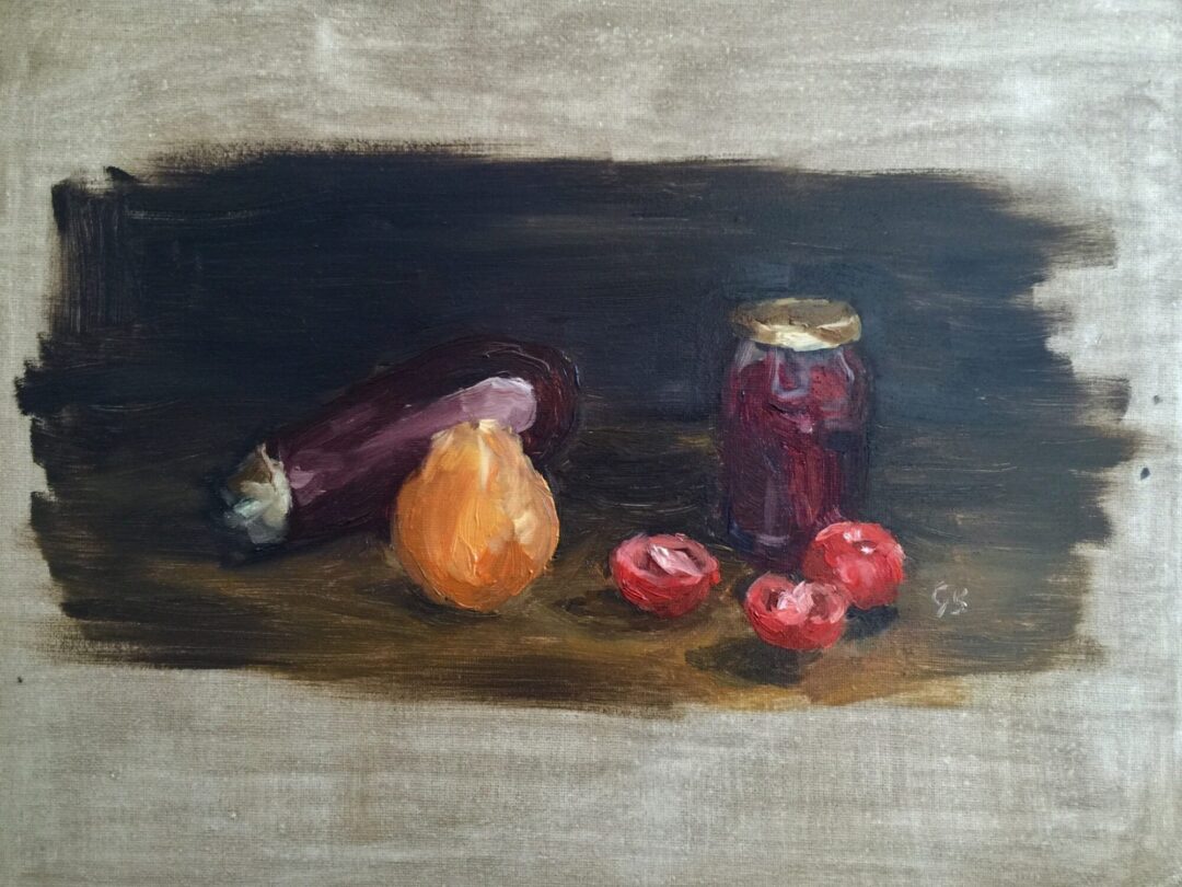 Jam and Vegetables Still Life Colour Study
